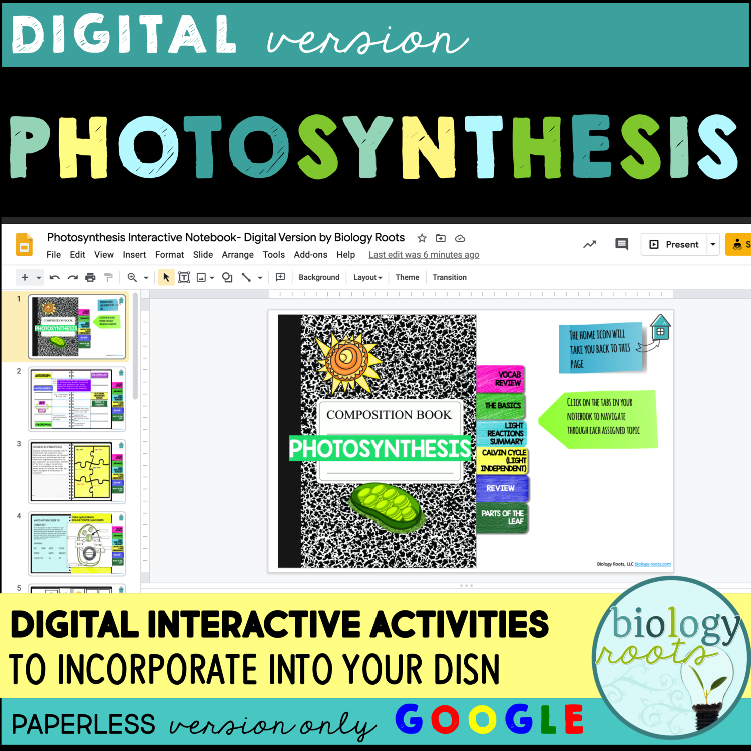 Photosynthesis Digital Interactive Activities