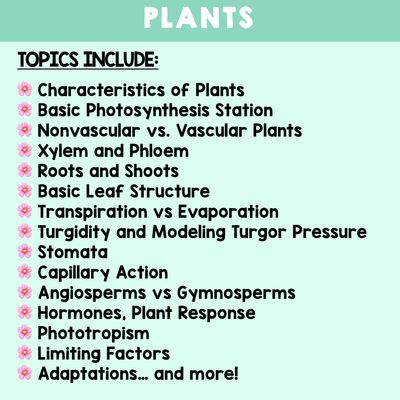 Plants Unit Bundle for High School