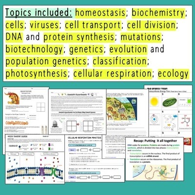 No Prep Year Long Biology Curriculum
