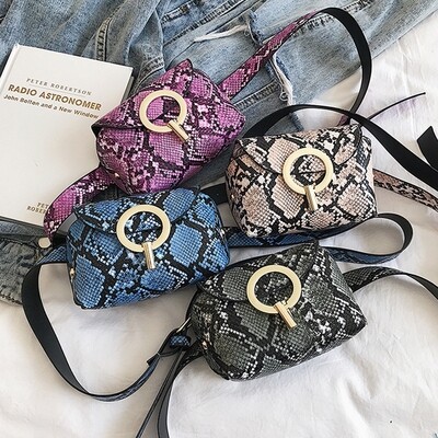 Snake pattern belt bags
