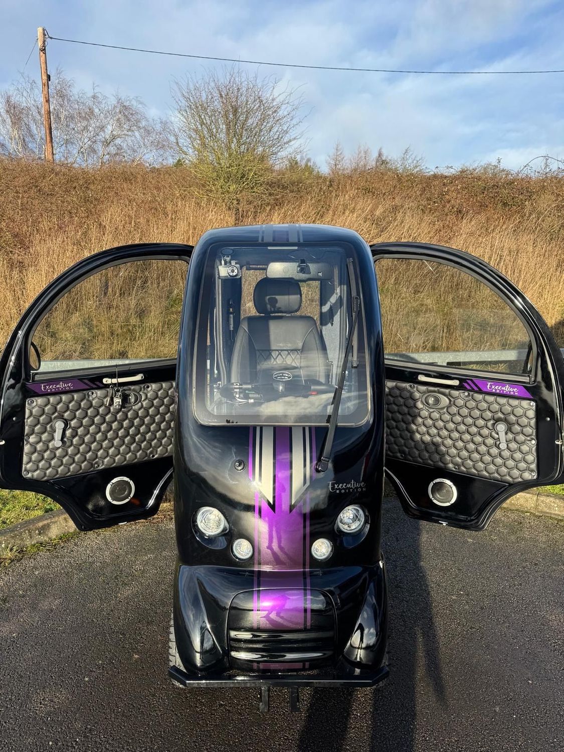 EASYLIFE ECO CABIN SCOOTER (2025) -  NIGHT BLACK WITH METALLIC PURPLE - NEW EXECUTIVE EDITION