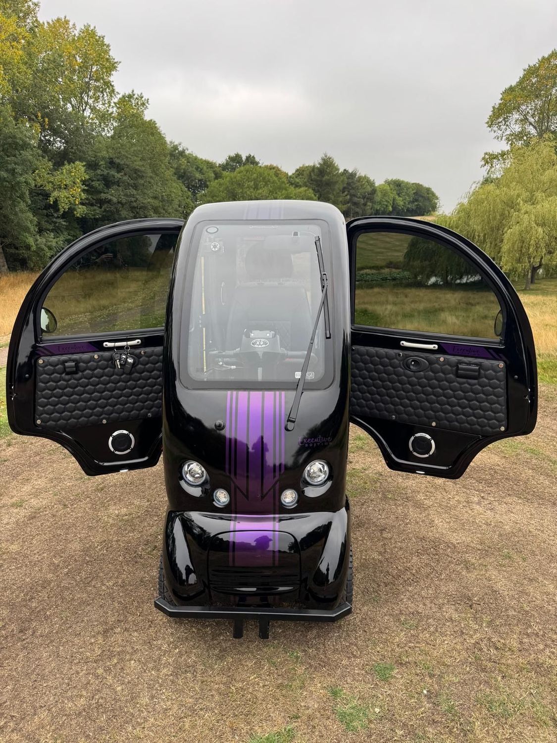 EASYLIFE ECO CABIN SCOOTER (2025) -  NIGHT BLACK WITH PURPLE DECALS - NEW EXECUTIVE EDITION