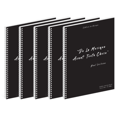 Lot de 5 Cahiers de musique - Citations - 12 portées - 96 pages