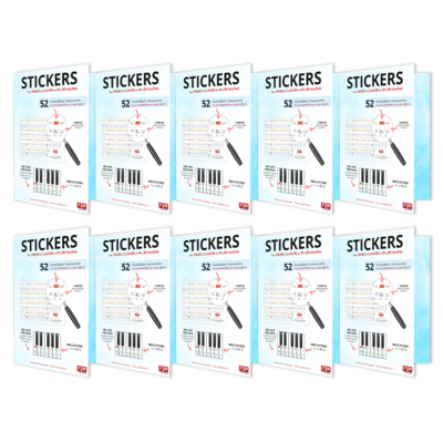 Lot de 10 Stickers pour PIANO et CLAVIER de 49 à 88 touches Lot de 10 Stickers pour PIANO et CLAVIER de 49 à 88 touches