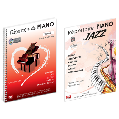 Offre DUO - Répertoire de PIANO - Vol 1 + Répertoire PIANO JAZZ - Vol 1