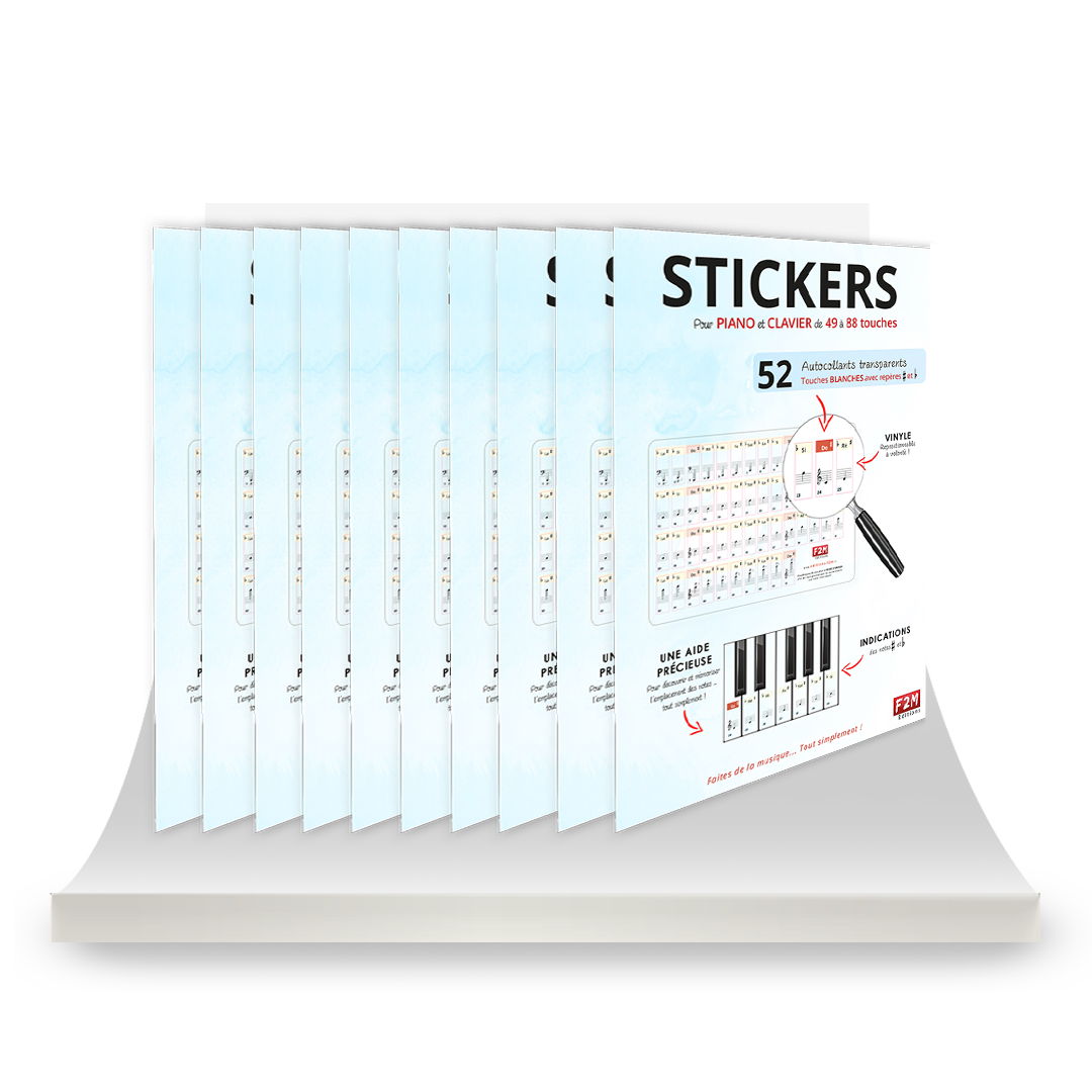 Lot de 10 Stickers pour PIANO et CLAVIER de 49 à 88 touches