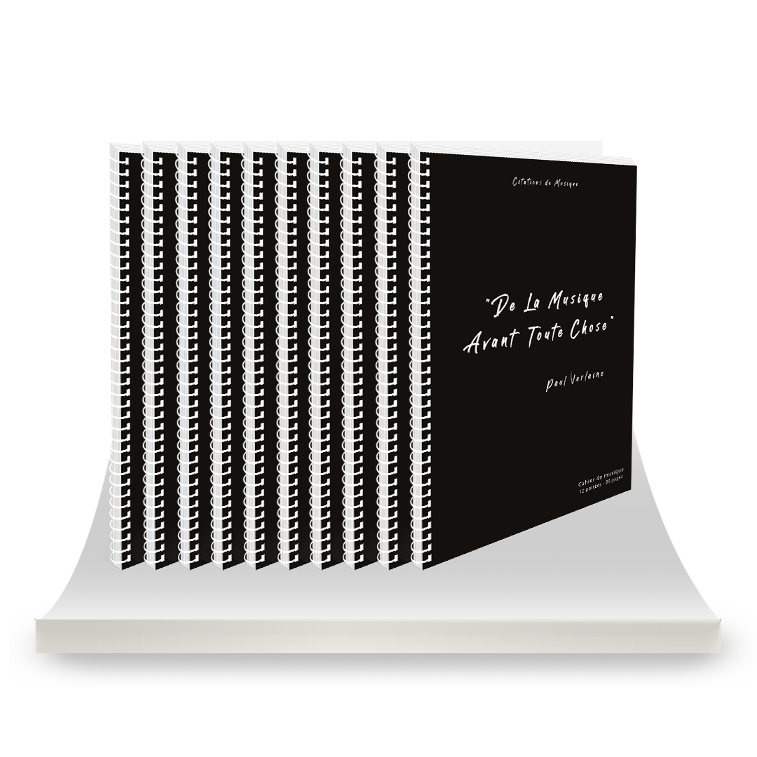 Lot de 10 Cahiers de musique Verlaine - 12 portées - 80 pages prédécoupées