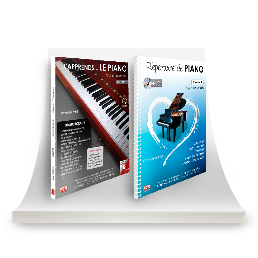 Offre DUO - J&#39;apprends LE PIANO tout simplement - Vol 2 + Répertoire de PIANO - Vol 2