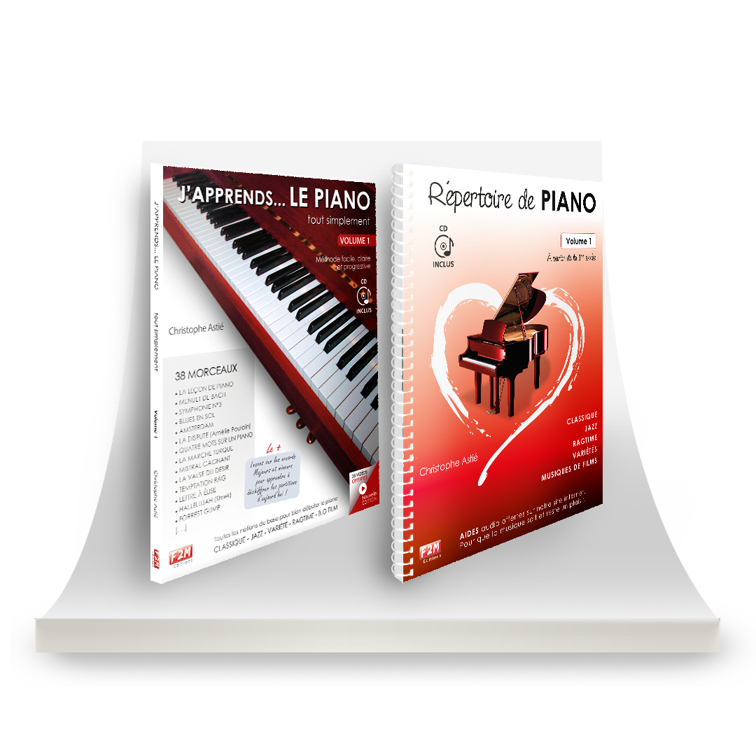 Offre DUO - J&#39;apprends LE PIANO tout simplement - Vol 1 + Répertoire de PIANO - Vol 1