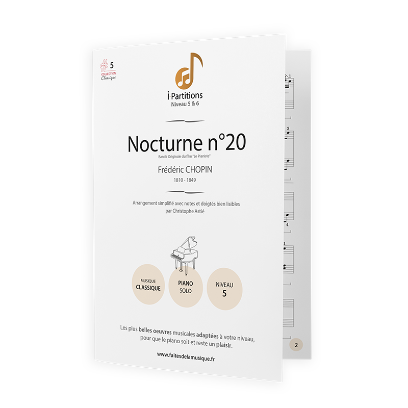 Frédéric CHOPIN - Nocturne n°20 (B.O Le pianiste) - I-Partitions - NIVEAU 5