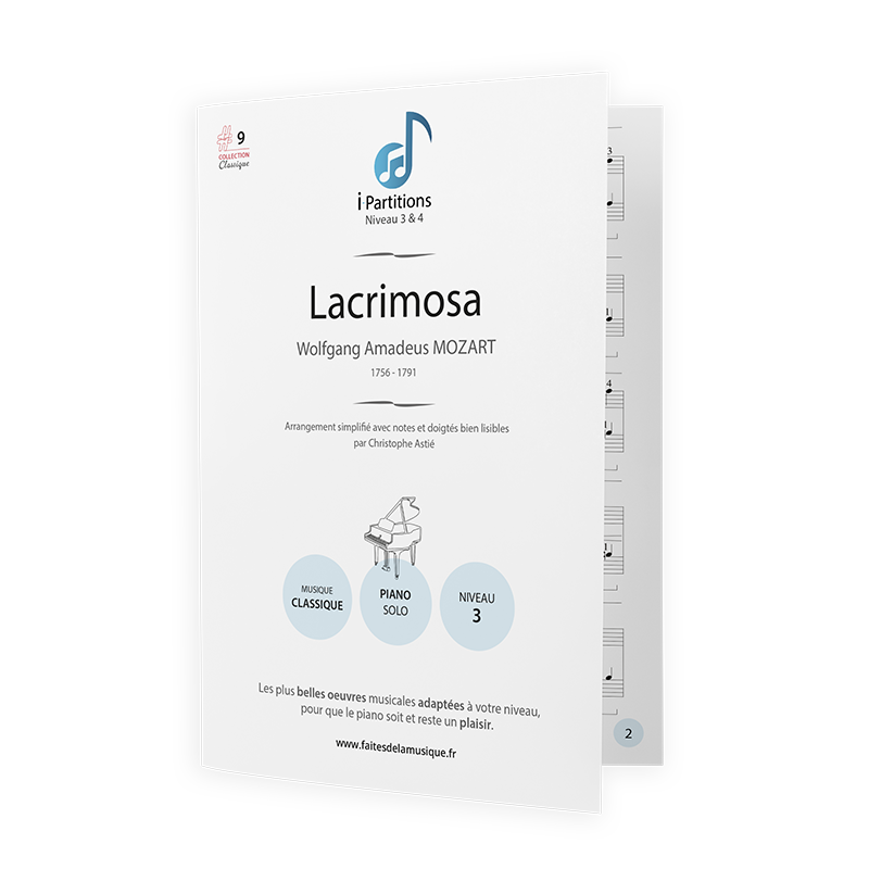 Wolfgang Amadeus MOZART - Lacrimosa - I-Partitions - NIVEAU 3