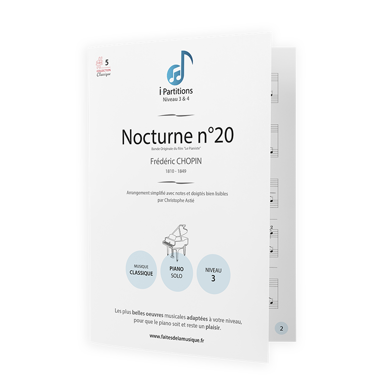 Frédéric CHOPIN - Nocturne n°20 (B.O Le pianiste) - I-Partitions - NIVEAU 3