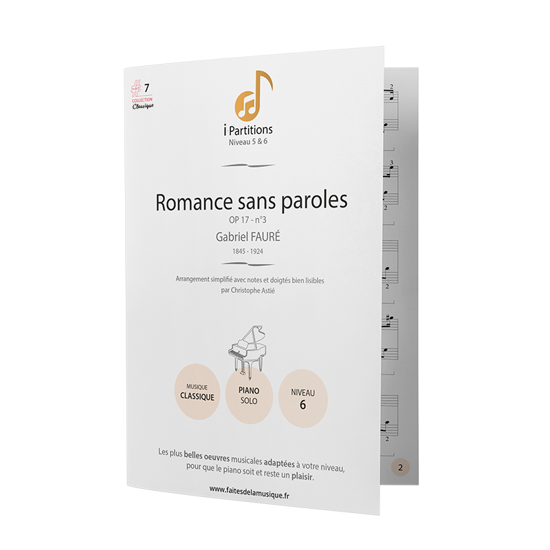 Gabriel FAURÉ - Romance sans paroles (op17 n°3) - I-Partitions - NIVEAU 6