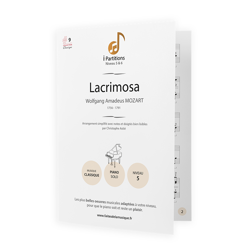 Wolfgang Amadeus MOZART - Lacrimosa - I-Partitions - NIVEAU 5