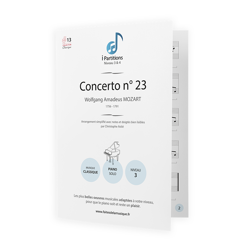 Wolfgang Amadeus MOZART - Concerto n°23 - I-Partitions - NIVEAU 3