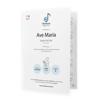 Giulio CACCINI - Ave Maria - I-Partitions - NIVEAU 4