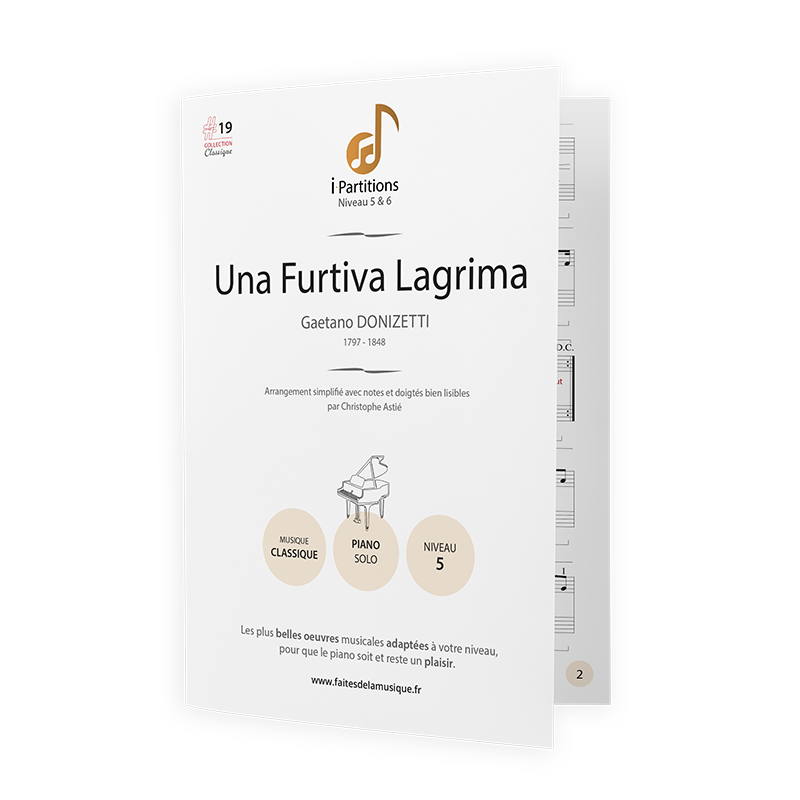 Gaetano DONIZETTI - Una Furtiva Lagrima - I-Partitions - NIVEAU 5