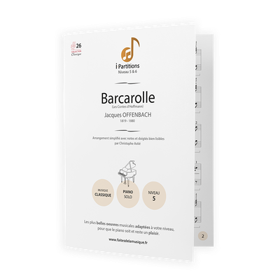 Jacques OFFENBACH - Barcarolle (Les Contes d'Hoffmann) - I-Partitions - NIVEAU 5 Jacques OFFENBACH - Barcarolle (Les Contes d'Hoffmann) - I-Partitions - NIVEAU 5