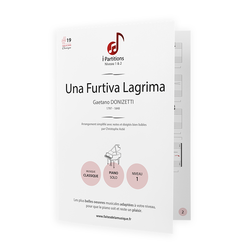 Gaetano DONIZETTI - Una Furtiva Lagrima - I-Partitions - NIVEAU 1