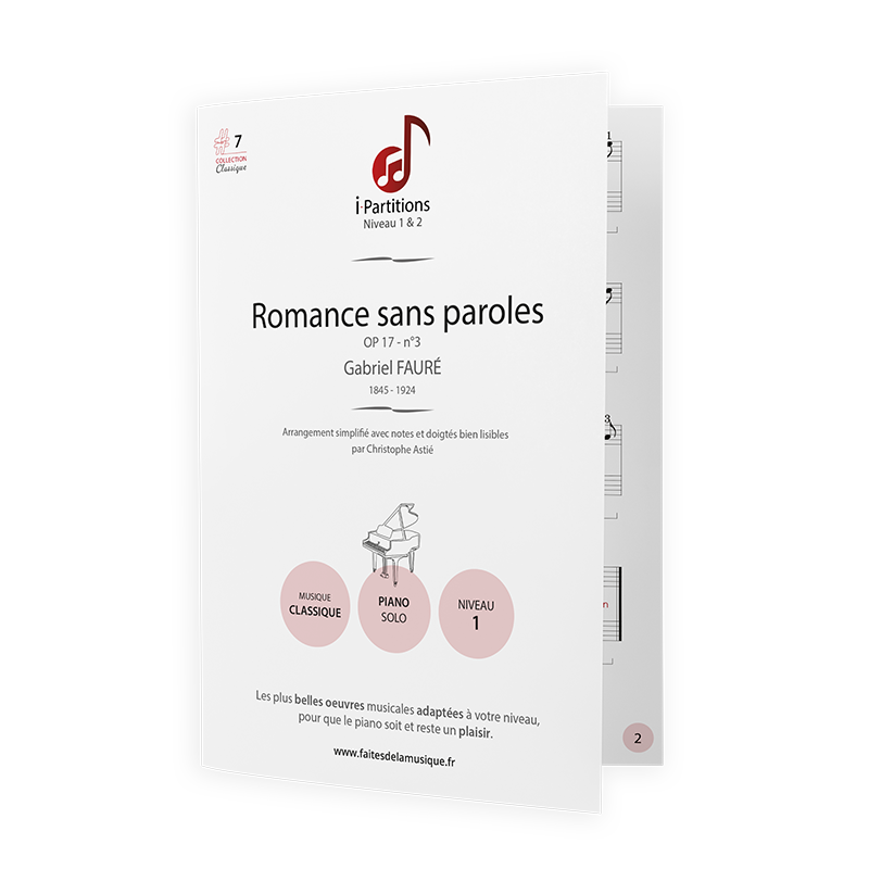 Gabriel FAURÉ - Romance sans paroles (op17 n°3) - I-Partitions - NIVEAU 1