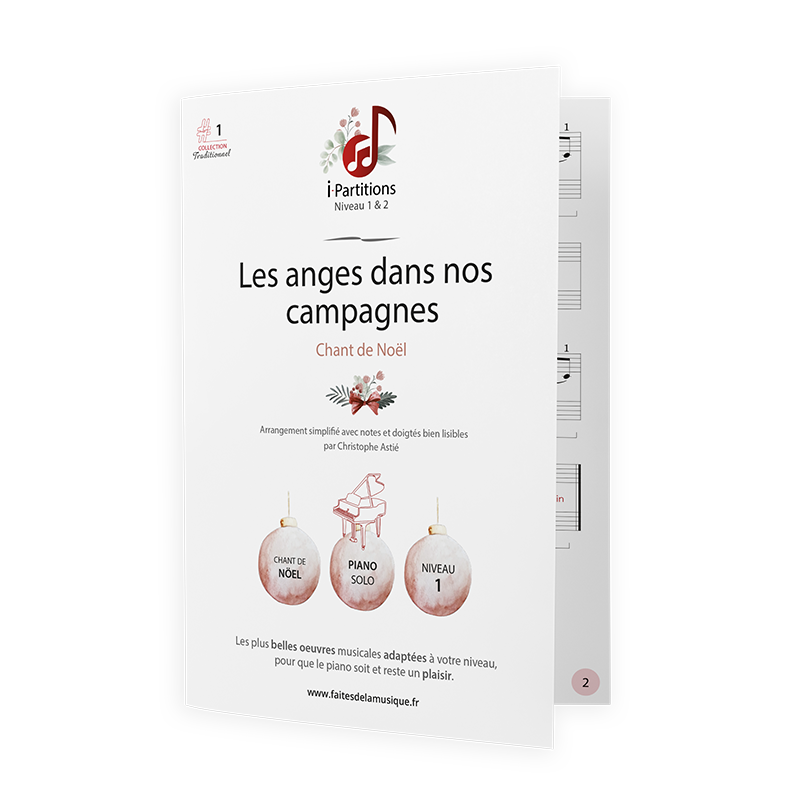Chant de Noël - Les anges dans nos campagnes - I-Partitions - NIVEAU 1