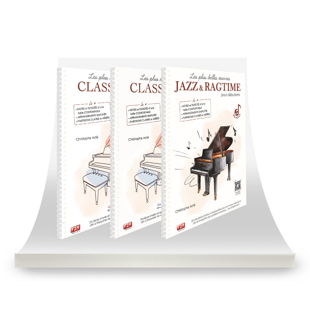 La collection BIG NOTES - Les plus belles œuvres CLASSIQUES +JAZZ &amp; RAGTIME pour débutants