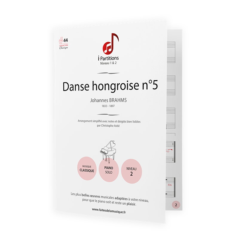 Johannes BRAHMS - Danse hongroise n°5 - I-Partitions - NIVEAU 2