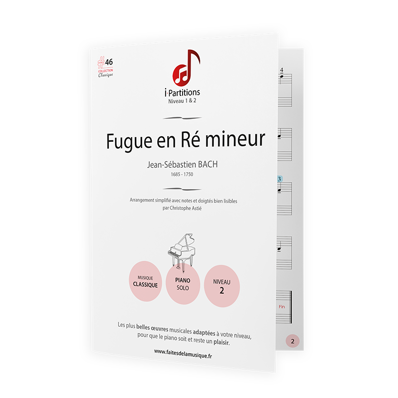 Jean-Sébastien BACH - Fugue en Ré mineur - I-Partitions - NIVEAU 2
