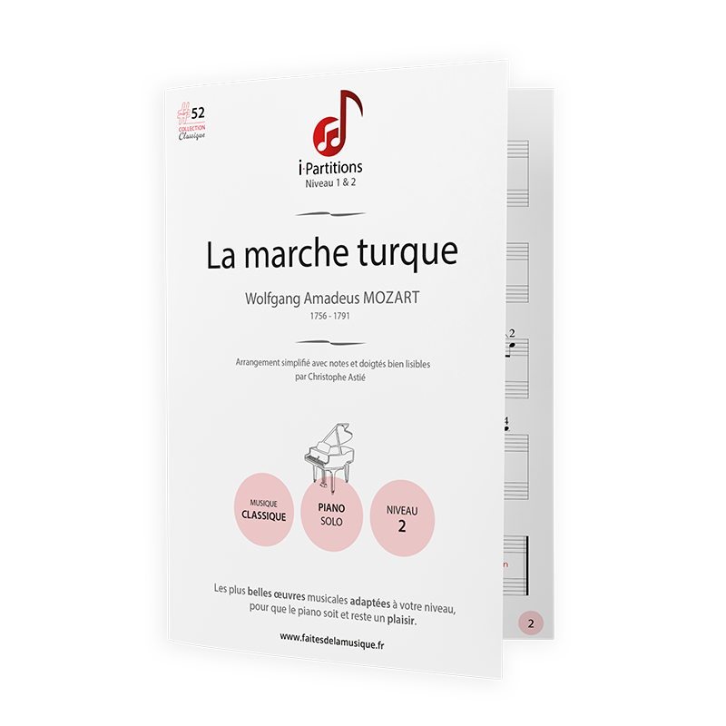 Wolfgang Amadeus MOZART - La marche turque - I-Partitions - NIVEAU 2