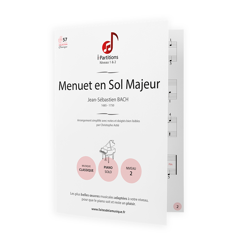 Jean-Sébastien BACH - Menuet en Sol Majeur - I-Partitions - NIVEAU 2