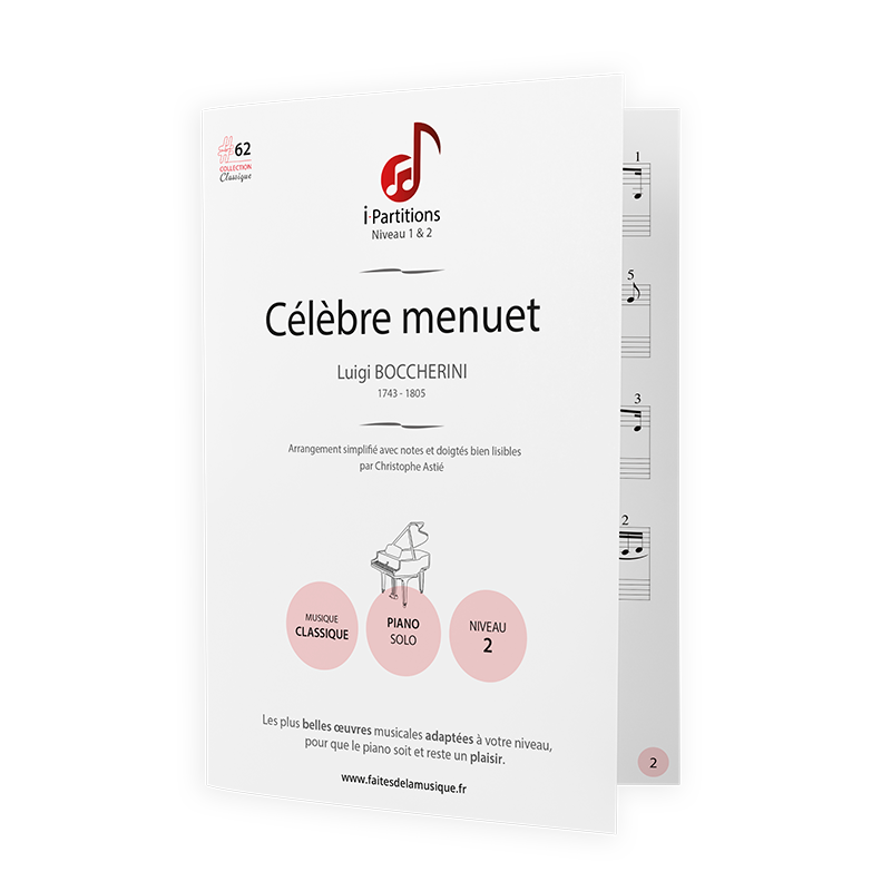 Luigi BOCCHERINI - Célèbre menuet - I-Partitions - NIVEAU 2