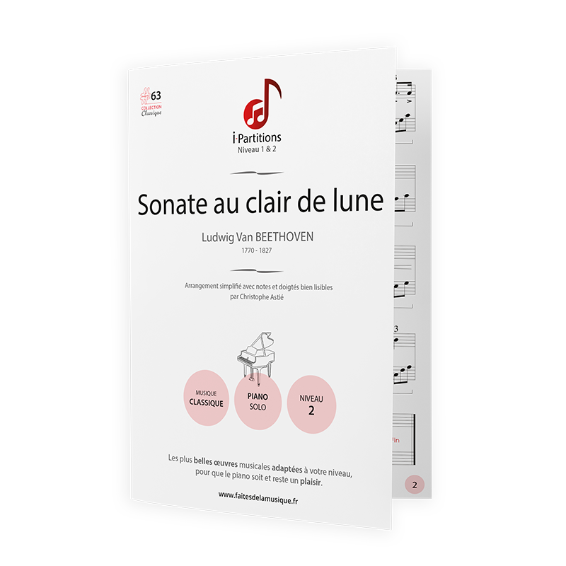Ludwig Van BEETHOVEN - Sonate au clair de lune - I-Partitions - NIVEAU 2