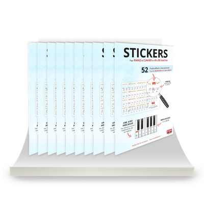 Lot de 10 Stickers pour PIANO et CLAVIER de 49 à 88 touches