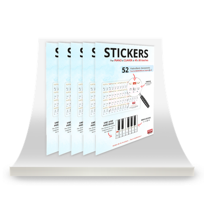 Lot de 5 Stickers pour PIANO et CLAVIER de 49 à 88 touches