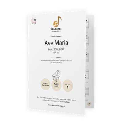 Franz SCHUBERT - Ave Maria - I-Partitions - NIVEAU 5