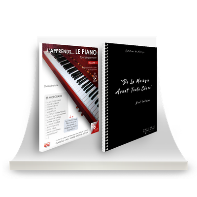 Offre DUO - J'apprends LE PIANO tout simplement - Vol 1 + Cahier de musique Verlaine - 12 portées - 80 pages prédécoupées