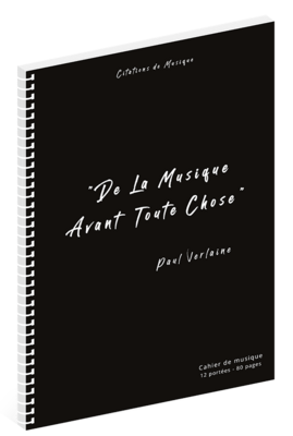 Cahier de musique Verlaine - 12 portées - 80 pages prédécoupées