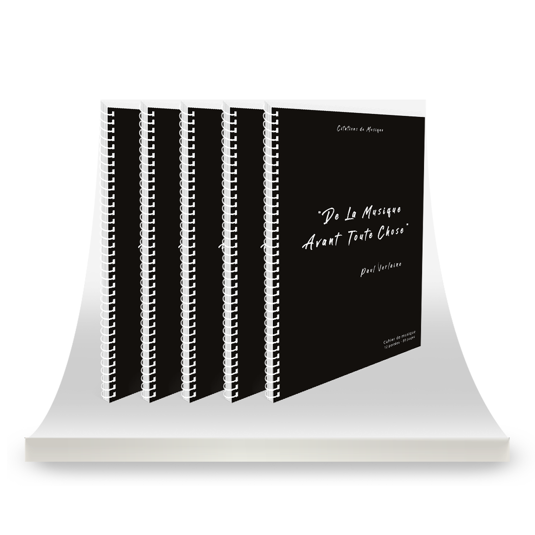 Lot de 5 Cahiers de musique Verlaine - 12 portées - 80 pages prédécoupées