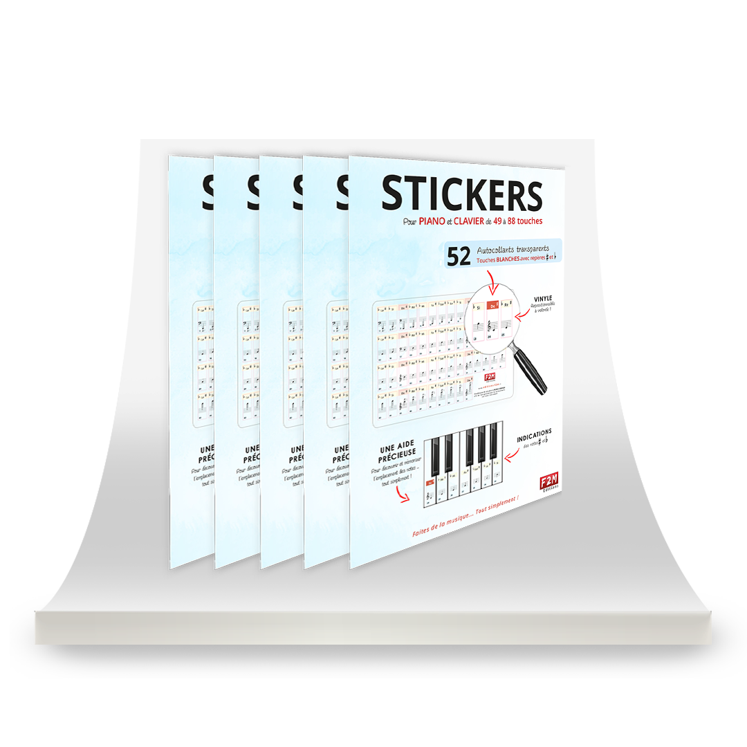 Lot de 5 Stickers pour PIANO et CLAVIER de 49 à 88 touches