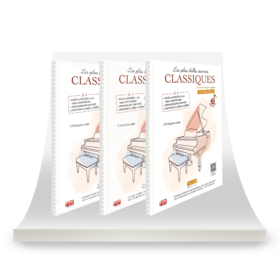 La collection BIG NOTES - Les plus belles œuvres CLASSIQUES Vol 1 + Vol 2 + Vol 3 pour débutants