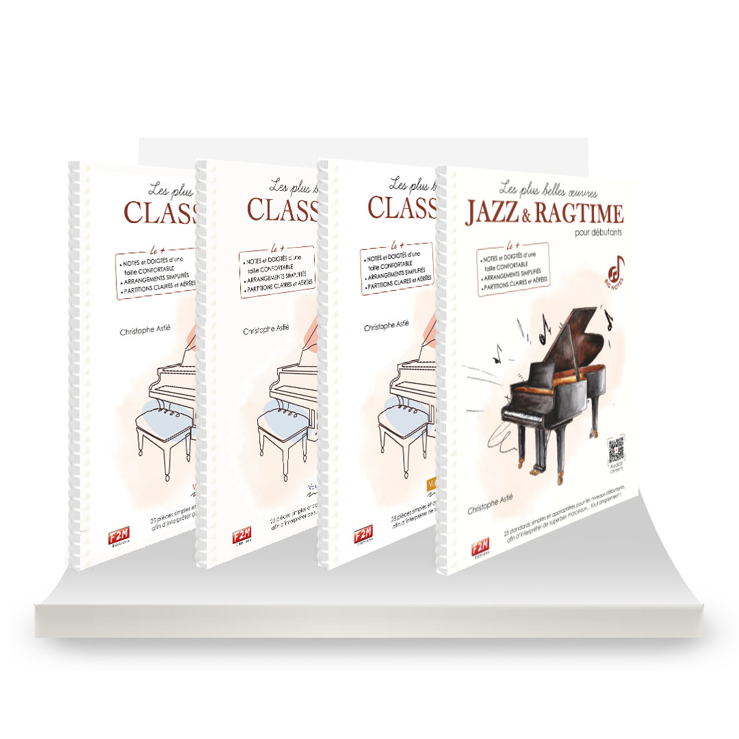 L'intégrale BIG NOTES - Les plus belles œuvres CLASSIQUES Vol 1 + Vol 2 + Vol 3 + JAZZ &amp; RAGTIME pour débutants