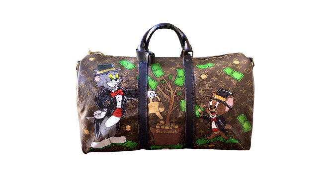 Louis Vuitton Travel Bag Keepall Banduliere Monogram 50 Tom & Jerry