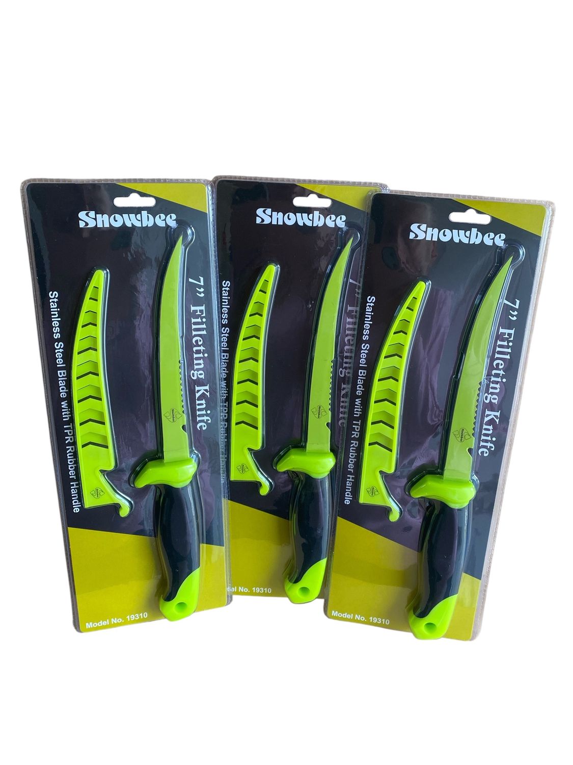 Snowbee 7&quot; Filleting Knife – S/S Blade with TPR Rubber Handle and Plastic Knife Sheath