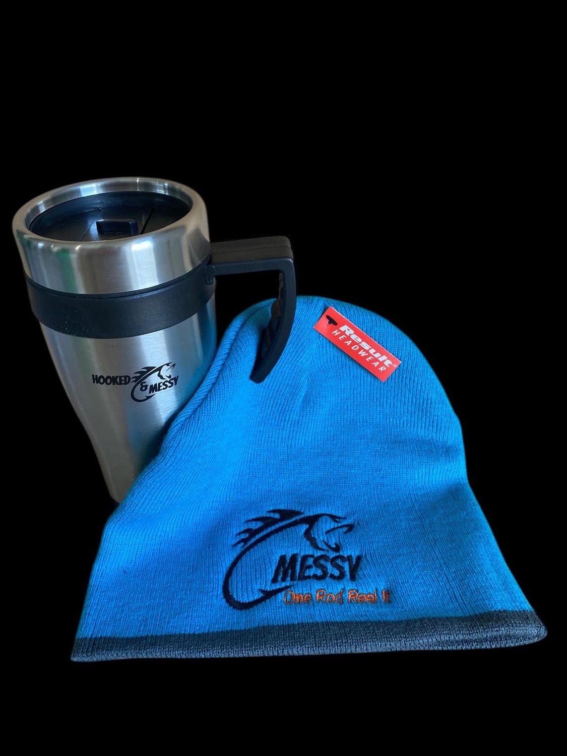 Hooked and Messy Beanie Hat and Cup Combo