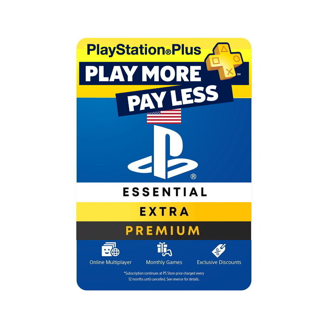 Playstation Plus Membership Card - United States (US)