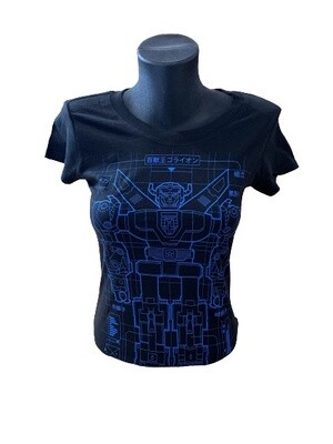 Ladies' Power Rangers Voltron Blue Print T-Shirt