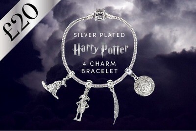 Harry Potter Silver Plated 4 Charm Bracelet