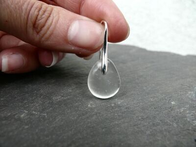 White Sea Glass Drop Earrings