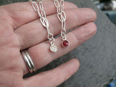 Ruby Paperclip Chain Bracelet