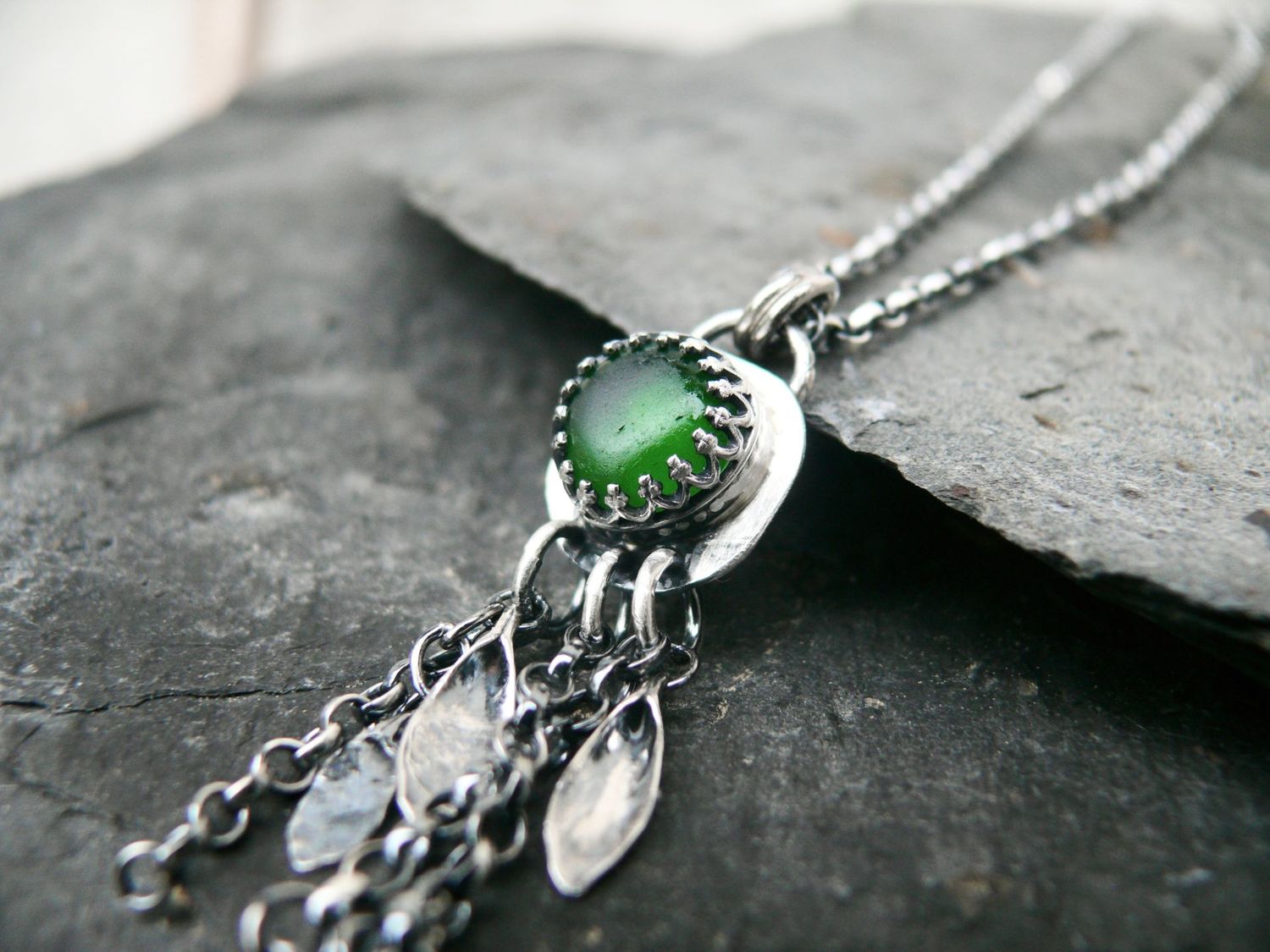 Kelp Fronds Sea Glass Pendant